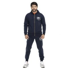 Męski dres z kapturem w kolorze złotym. Niebieskie komplety dresowe męskie LEONE 1947 APPAREL, l, bez wzorów, z dresówki. Za 147.31 zł.