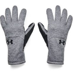 Rękawiczki męskie Under Armour Storm Fleece Gloves szaro-szare. Niebieskie rękawiczki męskie Under Armour, bez wzorów, z materiału. Za 213.99 zł.
