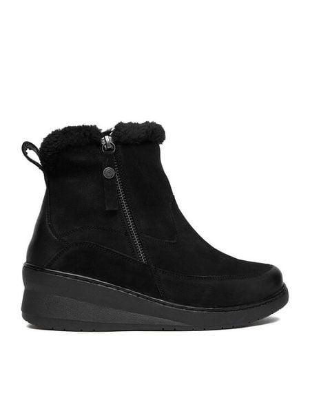 Go Soft Botki CEO-WI23-NUREN-01 Czarny. Czarne botki damskie GO SOFT, bez wzorów, z nubiku, bez obcasa, na koturnie, bez zapięcia. Za 259.99 zł.