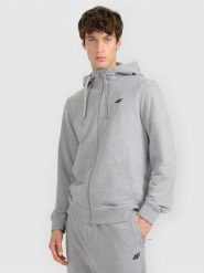 4F Bluza dresowa rozpinana z kapturem męska - szara XL. Szare bluzy męskie 4F, m, bez wzorów, z dresówki, bez ramiączek, z kapturem. Za 159.99 zł.