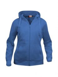 Clique Basic Hoody Full Zip Women - damska bluza z kapturem i zamkiem – royal. Niebieskie bluzy damskie CLIQUE, xs, bez wzorów, z bawełny, bez ramiączek, z kapturem. Za 187.49 zł.