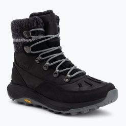 Śniegowce męskie Merrell Siren 4 Thermo Mid Zip WP. Czarne buty zimowe męskie Merrell, na zimę, bez wzorów, bez obcasa, bez zapięcia. Za 729.99 zł.
