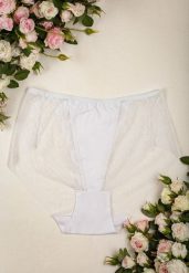 Białe Majtki High Waist z Delikatną Koronką Fasade. Białe majtki damskie Renee, z koronki. Za 9.99 zł.