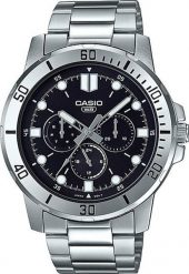 Zegarek Casio Zegarek Męski Casio COLLECTION Czarny Srebrzysty ( 45 mm). Czarne zegarki męskie Casio, bez wzorów. Za 279.00 zł.