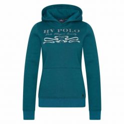 Bluza damska z kapturem HV Polo Ariel. Niebieskie bluzy damskie HV POLO, l, z aplikacjami, bez ramiączek, z kapturem. Za 486.00 zł.