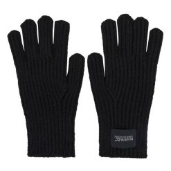 Rękawiczki Unisex Dla Dorosłych Connora. Czarne rękawiczki męskie Regatta, bez wzorów, z dzianiny. Za 50.99 zł.
