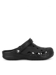 Crocs Klapki BAYA 10126-001 W Czarny. Czarne klapki damskie Crocs, bez wzorów, z materiału, bez obcasa, bez zapięcia. Za 159.99 zł.