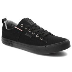 Czarne Trampki Big Star Męskie Wygodne Buty. Czarne trampki męskie BIG STAR, bez wzorów, retro, bez zapięcia. Za 109.00 zł.