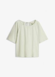 Koszulka oversize z bawełny organicznej. Zielone bluzki damskie bonprix, bez wzorów, z bawełny, bez kołnierzyka, bez ramiączek. Za 94.99 zł.