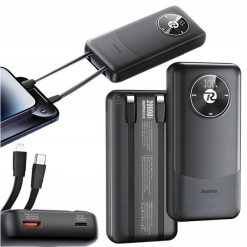 Powerbank 20000 mAh LED Kabel USB-C / Lightning Do iPhone (Czarny, Szybki). Czarne powerbanki Dudao. Za 89.49 zł.