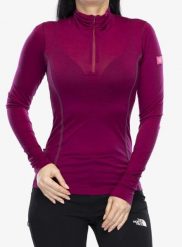 Bluza termoaktywna damska Sensor Merino Active Tee L/S Zip. Fioletowe bluzy damskie Sensor, l, bez wzorów, z materiału, bez ramiączek, bez kaptura. Za 346.49 zł.