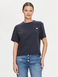 Guess Jeans T-Shirt W4YI05 K8HM0 Granatowy Regular Fit. Niebieskie t-shirty damskie Guess Jeans, xs, z aplikacjami, z bawełny, bez kołnierzyka, bez ramiączek. Za 79.99 zł.