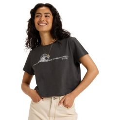 Koszulka z krótkim rękawem dla Kobiety PEOPLE SPEAK. Czarne koszulki sportowe damskie Roxy, m, bez wzorów, z bawełny, bez ramiączek. Za 129.99 zł.