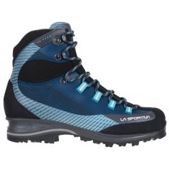 Buty damskie La Sportiva Trango Trk Leather GTX. Niebieskie obuwie trekkingowe damskie La Sportiva, z materiału, za kostkę, bez zapięcia. Za 996.99 zł.