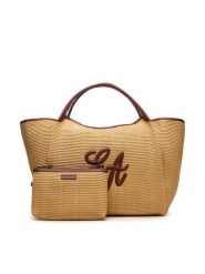 Emporio Armani Torebka EW001008 AF25819 M1334 Brązowy. Brązowe shopperki damskie Emporio Armani, bez wzorów, ze skóry, bez dodatków. Za 1,799.00 zł.