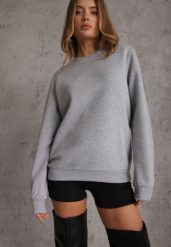 Jasnoszara Bluza ze Ściągaczami na Dole przy Szyi i przy Rękawach Emberlie. Szare bluzy sportowe męskie Renee, l, bez wzorów, z dresówki, bez kaptura. Za 59.99 zł.