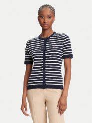 Tommy Hilfiger Kardigan WW0WW45707 Granatowy Slim Fit. Niebieskie kardigany damskie Tommy Hilfiger, s, bez wzorów, z bawełny, bez kołnierzyka. Za 389.99 zł.