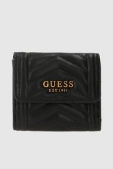 GUESS Czarny mały portfel Lovide. Czarne portfele damskie Guess, ze skóry ekologicznej. W wyprzedaży za 190.99 zł.