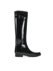 Hunter Kalosze W Org Refined Gloss WFT2200RGL Czarny. Czarne kalosze damskie Hunter, bez wzorów, z tworzywa sztucznego, bez zapięcia. Za 399.99 zł.