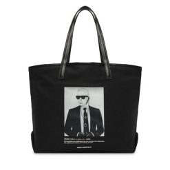 Torebka KARL LAGERFELD. Czarne shopperki damskie KARL LAGERFELD, bez wzorów, bez dodatków. Za 429.99 zł.