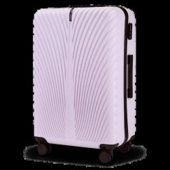 Walizka DUŻA WINGS SWAN 2.0 28" LIGHT PURPLE. Fioletowe walizki damskie Wings, bez wzorów, z materiału, duże. Za 259.90 zł.