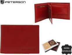 Peterson Portfel damski skórzany PTN RD-280-GCL RED. Czerwone portfele damskie Peterson. Za 95.60 zł.