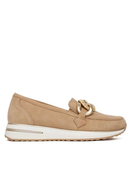 Remonte Półbuty D1G11-62 Beżowy. Brązowe półbuty damskie Remonte, bez wzorów, ze skóry, bez obcasa, na płaskiej podeszwie, bez zapięcia. Za 293.99 zł.