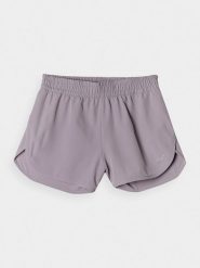 4F Spodenki plażowe damskie - szare L. Szare szorty damskie 4F, bez wzorów, z elastanu, wakacyjne. W wyprzedaży za 59.99 zł.
