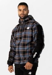 Kenton Zipped Kurtka - Czarny/Niebieski. Czarne kurtki męskie GORILLA WEAR, m, bez wzorów, z bawełny, bez kaptura. Za 662.00 zł.