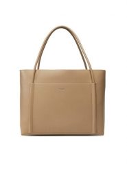Calvin Klein Torebka Ck Linn Large Shopper K60K613109 Beżowy. Brązowe torebki do ręki damskie Calvin Klein, bez wzorów, ze skóry, bez dodatków. Za 409.99 zł.