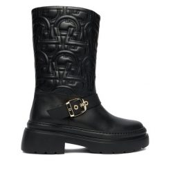 Botki Aigner. Czarne botki damskie Aigner, bez wzorów, bez obcasa, na płaskiej podeszwie, bez zapięcia. Za 1,519.00 zł.