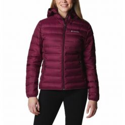 Kurtka turystyczna puchowa damska Columbia Lake 22 Down Hooded Jkt. Czerwone kurtki sportowe damskie Columbia, xs, bez wzorów, z puchu, bez ramiączek, bez kaptura, trekkingowe. Za 610.99 zł.