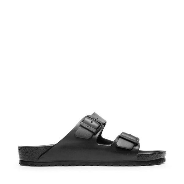 Klapki Birkenstock. Czarne klapki męskie Birkenstock, bez wzorów, bez zapięcia. Za 249.99 zł.
