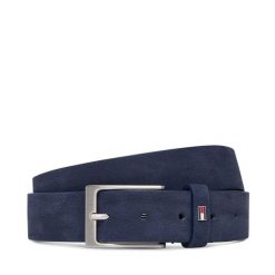 Pasek Tommy Hilfiger. Niebieskie paski męskie Tommy Hilfiger, z nubiku. Za 249.99 zł.