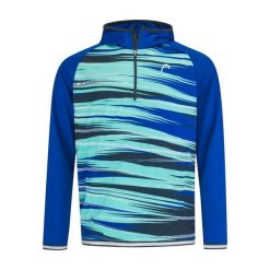 Sudadera Head Topspin Hoodie. Niebieskie bluzy męskie Head, bez wzorów, sportowe, bez ramiączek, z kapturem. W wyprzedaży za 309.15 zł.