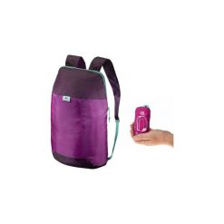 Plecak turystyczny 10 ultra compact. Fioletowe plecaki damskie QUECHUA, bez wzorów, z materiału. Za 7.99 zł.