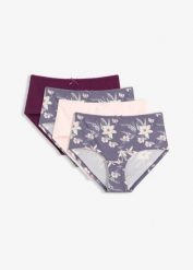Figi maxi panty (4 pary). Czerwone majtki damskie bonprix, z bawełny. Za 69.99 zł.