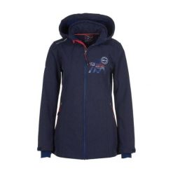 Damska kurtka softshellowa Peak Mountain Amont. Niebieskie kurtki sportowe damskie Peak Mountain, xl, bez wzorów, bez ramiączek, bez kaptura, trekkingowe. W wyprzedaży za 446.50 zł.