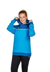 Sweat bluza z kapturem dla kobiet Erima Change. Niebieskie bluzy damskie Erima, bez wzorów, z materiału, eleganckie, bez ramiączek, z kapturem. Za 269.90 zł.