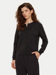 Tommy Hilfiger Kardigan WW0WW42370 Czarny Regular Fit. Czarne kardigany damskie Tommy Hilfiger, l, bez wzorów, z bawełny, bez kołnierzyka. Za 369.99 zł.