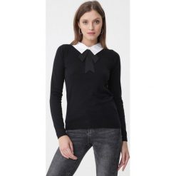 Czarny Sweter Nola. Czarne swetry nierozpinane damskie Born2be, l, bez wzorów, bez kołnierzyka, bez ramiączek. Za 69.99 zł.