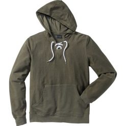 Sukienka z dżerseju bonprix turkusowy z nadrukiem. Niebieskie bluzy męskie bonprix, bez wzorów, z dżerseju, bez kołnierzyka, bez ramiączek. Za 54.99 zł.