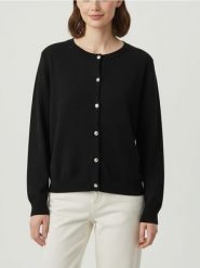 Kardigan z guzikami - czarny. Czarne kardigany damskie Sinsay, l, bez wzorów, bez kołnierzyka. Za 49.99 zł.