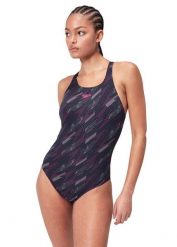 Strój Kąpielowy Speedo Hyperboom Medalist – Czarno-Różowy – Rozmiar 28. Czarne stroje kąpielowe damskie Speedo, l, bez wzorów, z materiału. Za 244.48 zł.