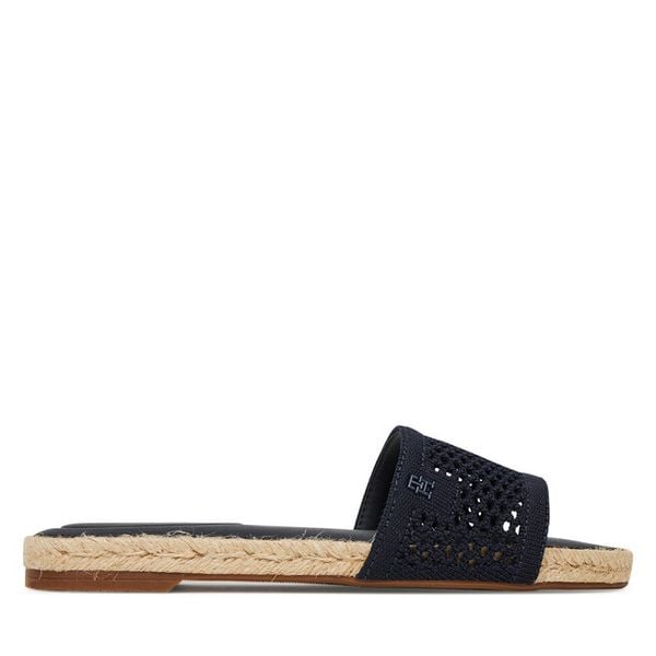 Klapki Tommy Hilfiger. Niebieskie klapki damskie Tommy Hilfiger, bez wzorów, z meshu, bez obcasa, bez zapięcia. Za 179.99 zł.
