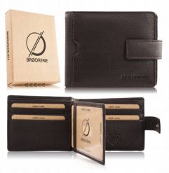 Brodrene Portfel męski mały skórzany czarny RFID G-109MN/BL. Czarne portfele męskie Brødrene, bez wzorów. Za 75.69 zł.