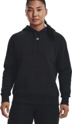 Bluza damska Under Armour Rival Fleece Hoodie czarna 1379500 001 M. Czarne bluzy damskie Under Armour, m, bez wzorów, bez ramiączek, bez kaptura. Za 363.07 zł.