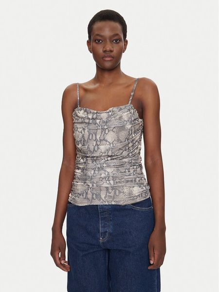 HUGO Top Doffiano 50537142 Beżowy Slim Fit. Brązowe topy damskie Hugo, m, bez wzorów, z syntetyku, bez kołnierzyka, bez ramiączek. Za 319.99 zł.