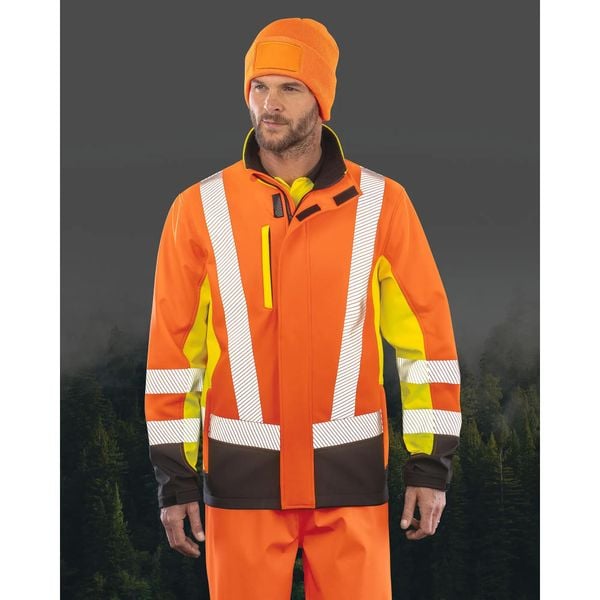 Kurtka robocza 3-warstwowa softshell Result. Brązowe kurtki męskie RESULT, xl, bez wzorów, z softshellu, bez kaptura. Za 262.50 zł.