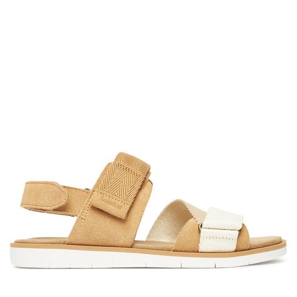 Sandały Timberland. Brązowe sandały damskie Timberland, bez wzorów, bez obcasa, na płaskiej podeszwie, bez zapięcia. Za 329.99 zł.